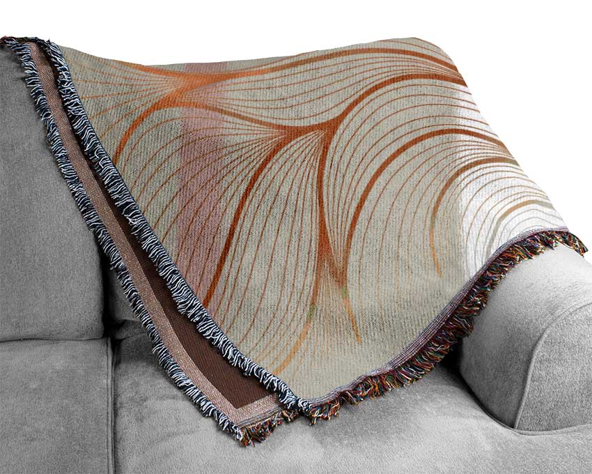 Gold Leaf Lines Woven Blanket