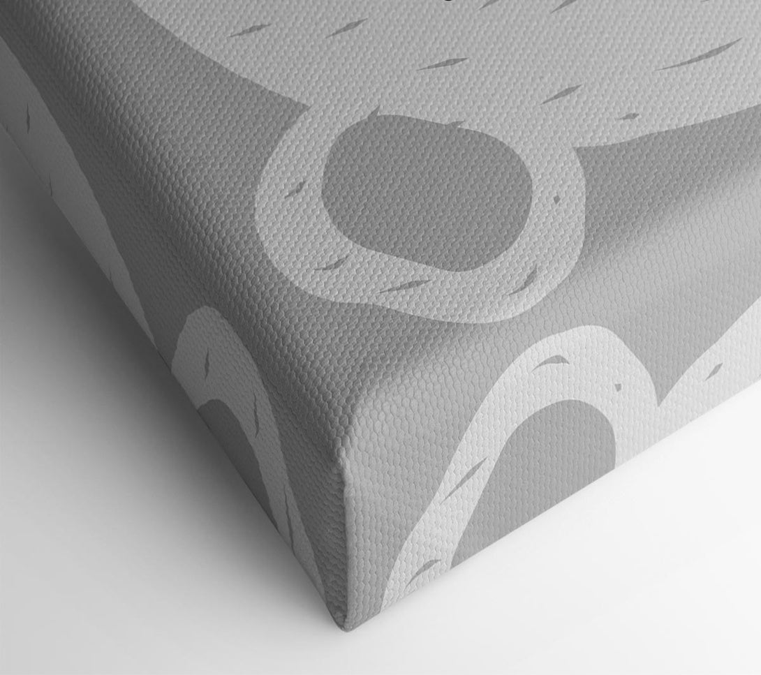  A Canvas Print of The Cute Bear Head Grey Canvas Wall Art
