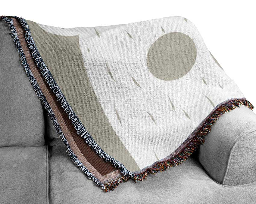 The Cute Bear Head Grey Woven Blanket