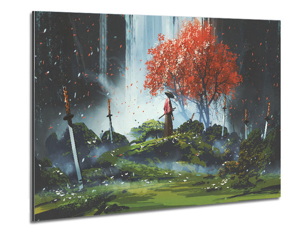 The Warrior Autumn Trees Metal Print