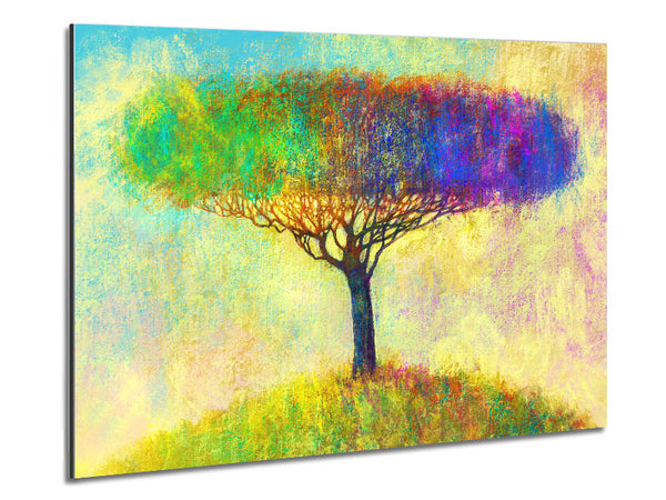 The Yellow To Blue Tree Metal Print