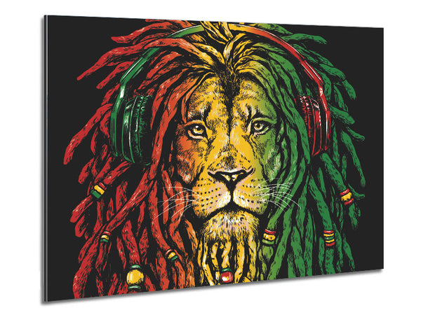 Rasta Lion Metal Print