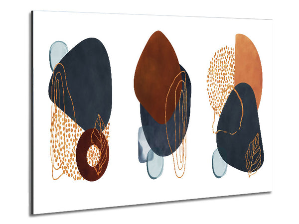 Three Abstract Shapes Decor Metal Print