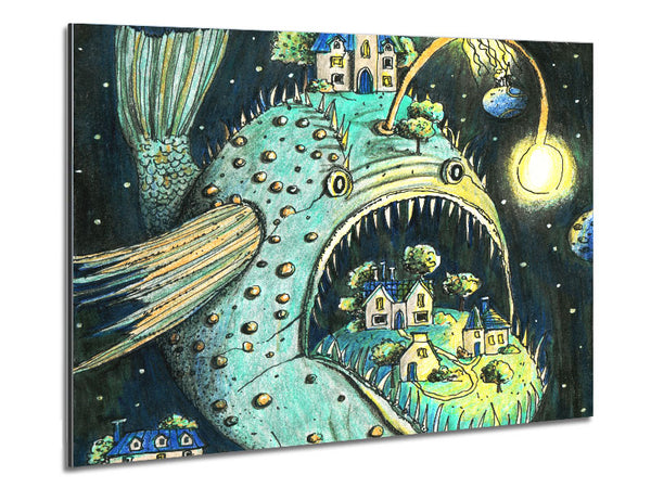 The Angler Fish Town Metal Print