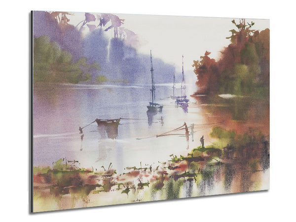 Sailing Up The Beautiful River Metal Print