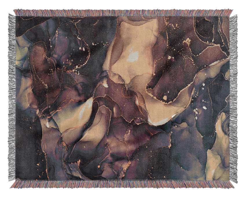 Smokey Chocolate Gold Woven Blanket