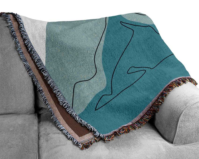 The Sun And Mountain Scene Woven Blanket