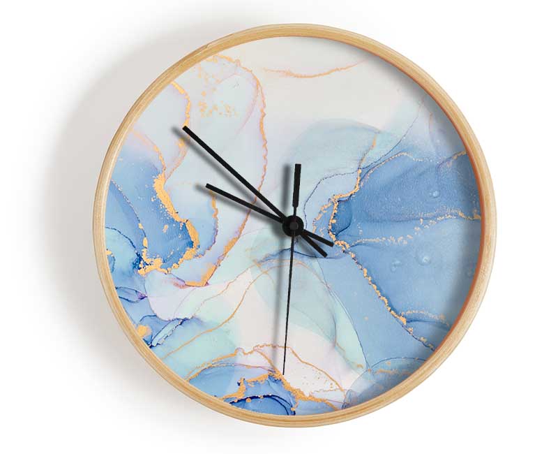 The Light Blue Flow Glitter Clock - Wallart-Direct UK