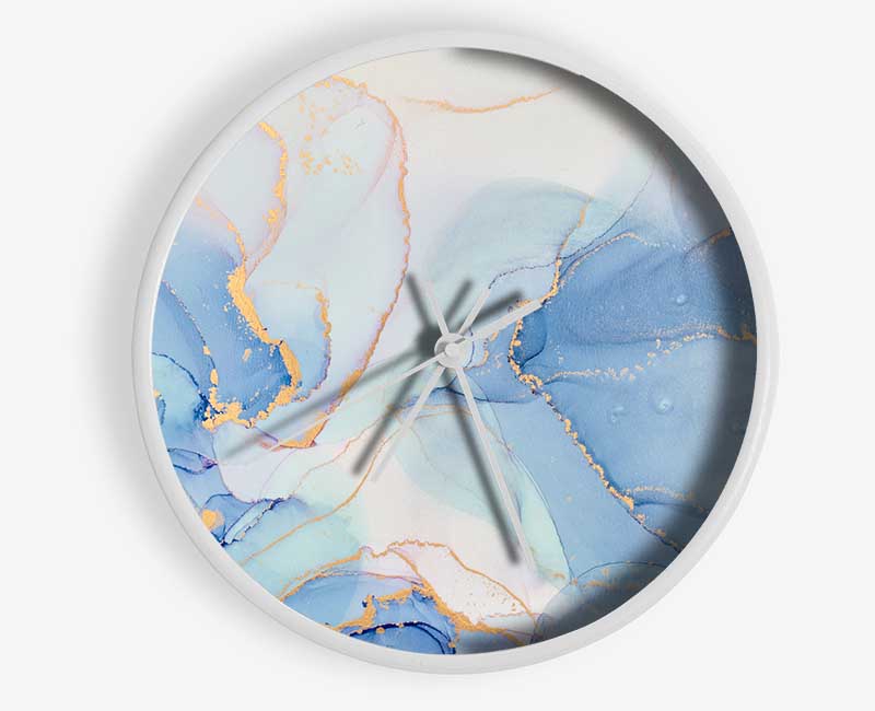 The Light Blue Flow Glitter Clock - Wallart-Direct UK