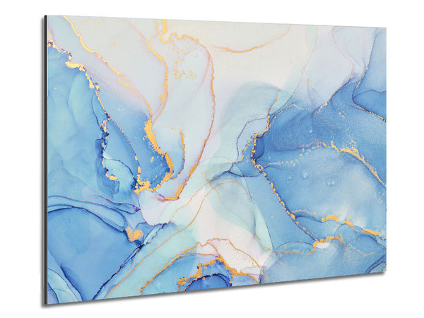 The Light Blue Flow Glitter Metal Print
