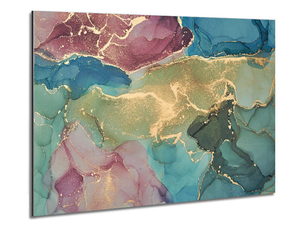 Deep Blue Glitter Metal Print