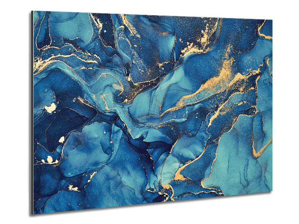 Deep Dark Blue Glitter Metal Print