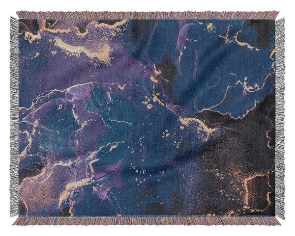 Royal Blue Glitter Woven Blanket