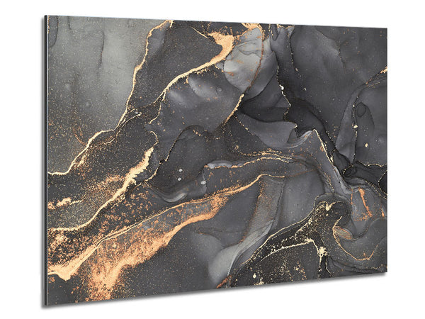 Dark Grey Smoke Glitter Metal Print