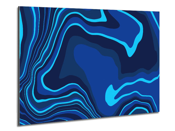 Blue Ocean Shapes Metal Print