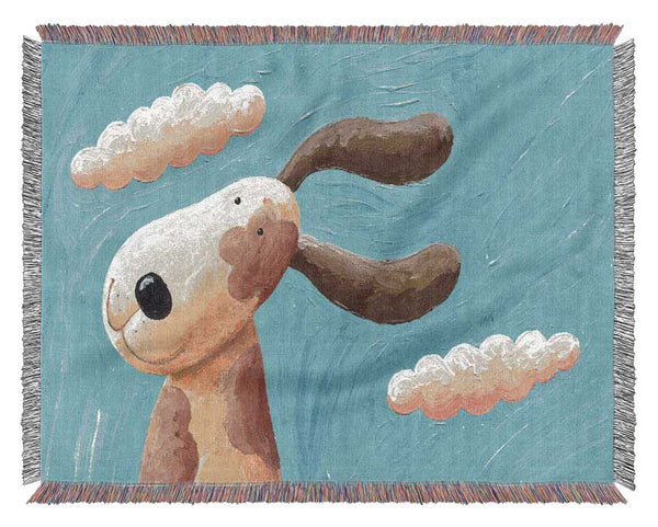 The Dog In The Wind Woven Blanket