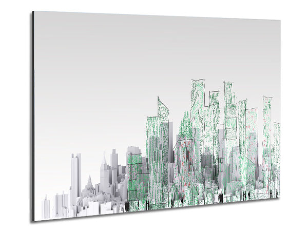 The City Sketch Art Metal Print