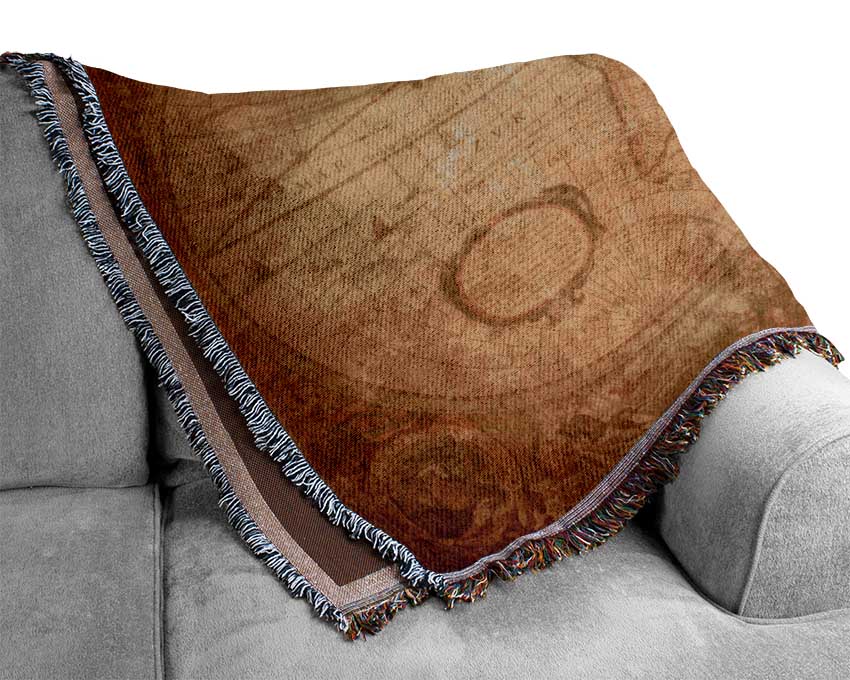 The Map Of The World Vintage Woven Blanket