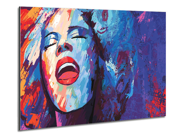 Woman Face Laugh Metal Print