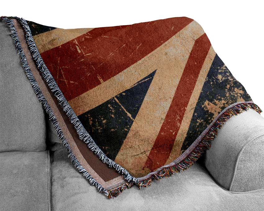 Grunge Union Jack Erosion Woven Blanket
