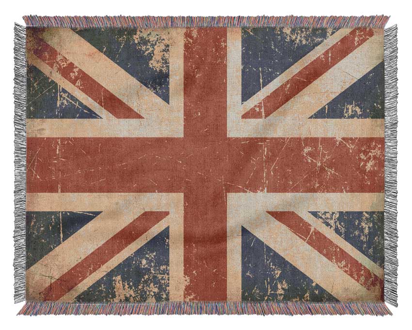 Grunge Union Jack Erosion Woven Blanket