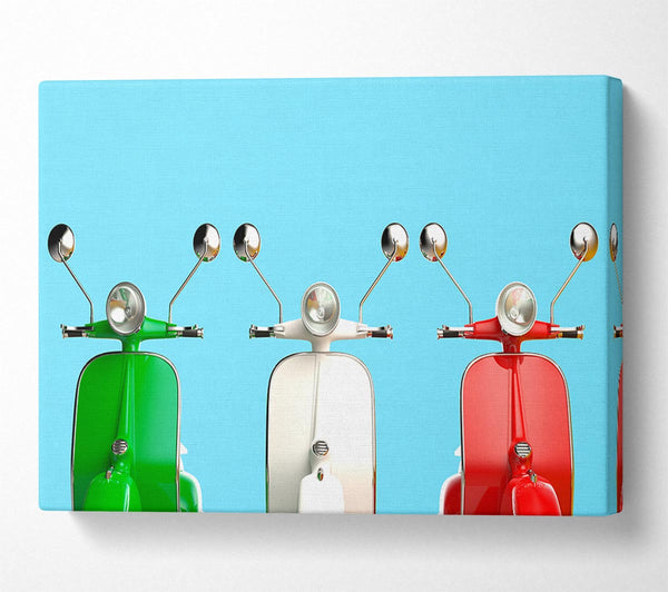  A Canvas Print of Three Vespas Italy Canvas Wall Art