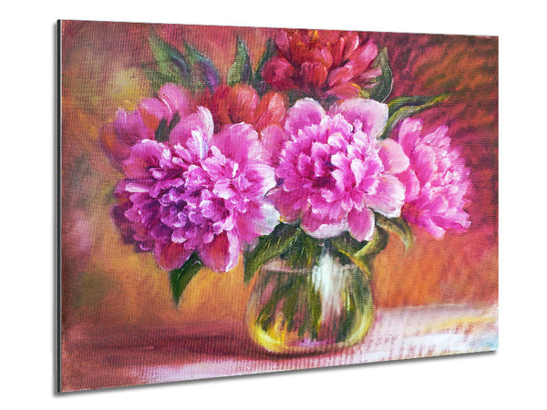 The Pink Blossom Vase Of Flowers Beauty Metal Print