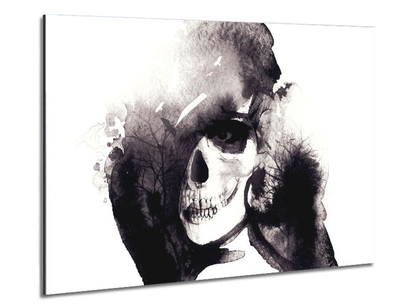 The Water Splash Skull Metal Print