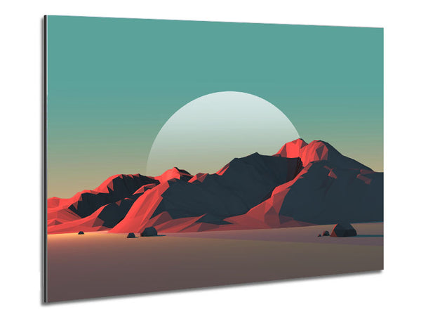 The Moon Over The Canyon Metal Print