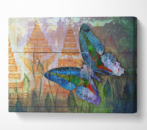  A Canvas Print of The Vivid Butterfly Grunge Canvas Art