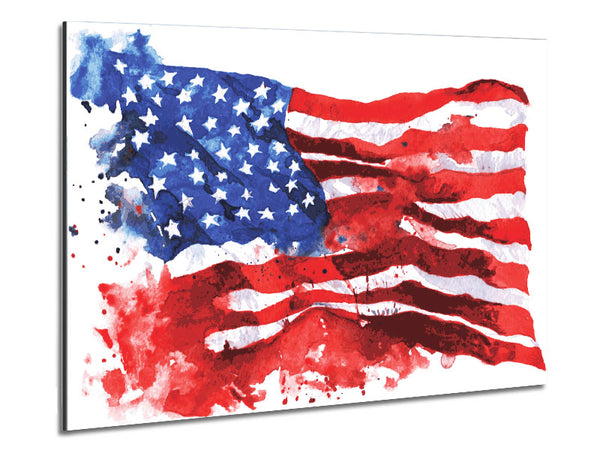 The Ink Splatter American Flag Metal Print