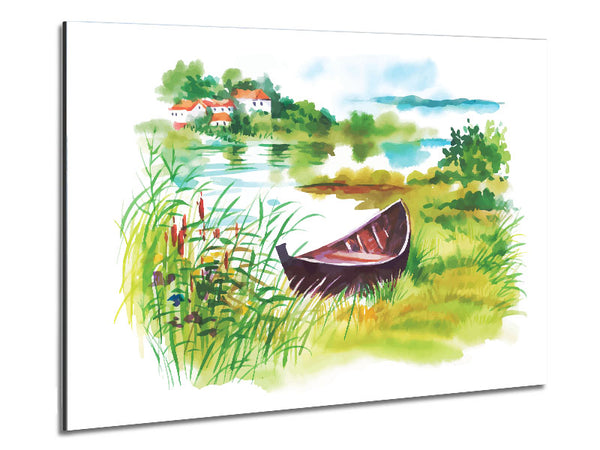 Banked On The River'S Edge Metal Print