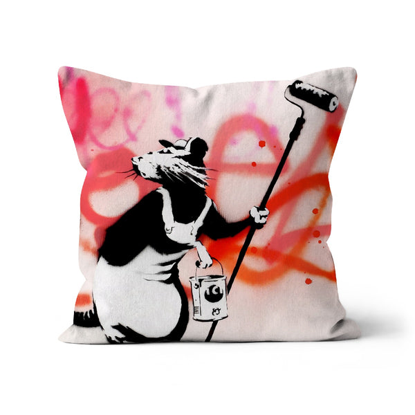 Kissen mit Graffiti-Ratte von Banksy