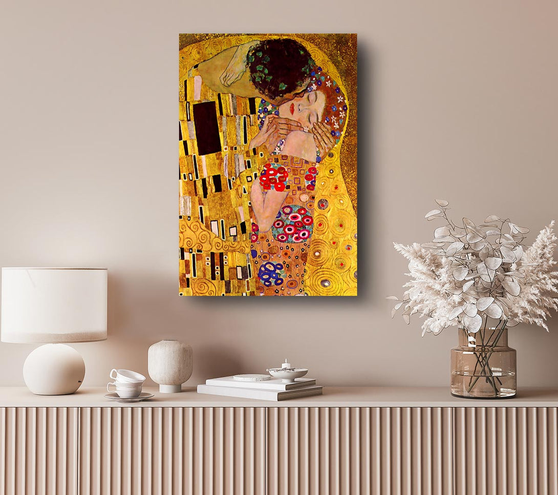 A Canvas Print of Klimt The Kiss Close Canvas Print