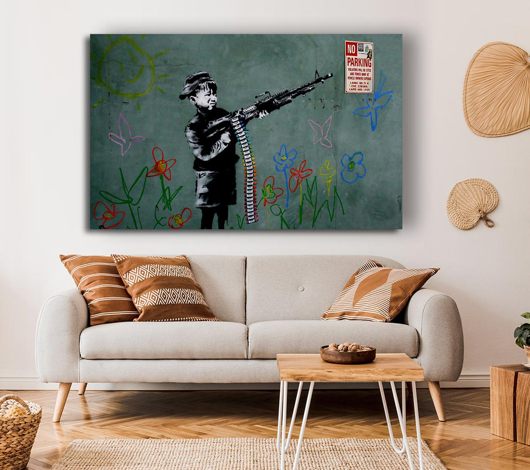  A Canvas Print of Banksy Traffic Warden Canvas Art