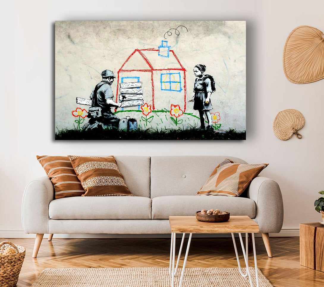  A Canvas Print of Banksy Volunteers Canvas Art