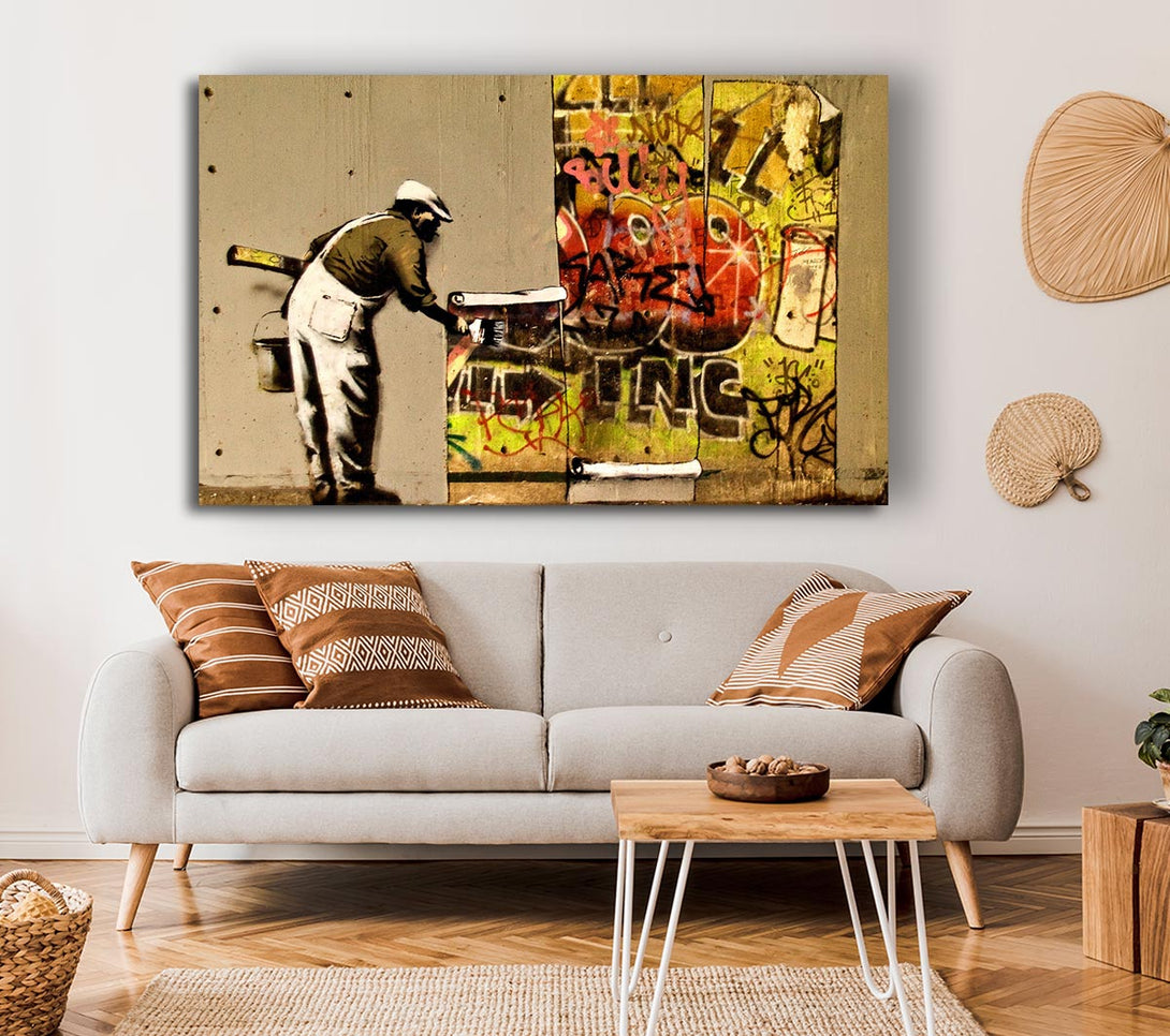 A Canvas Print of Banksy Wall Paper Canvas Art