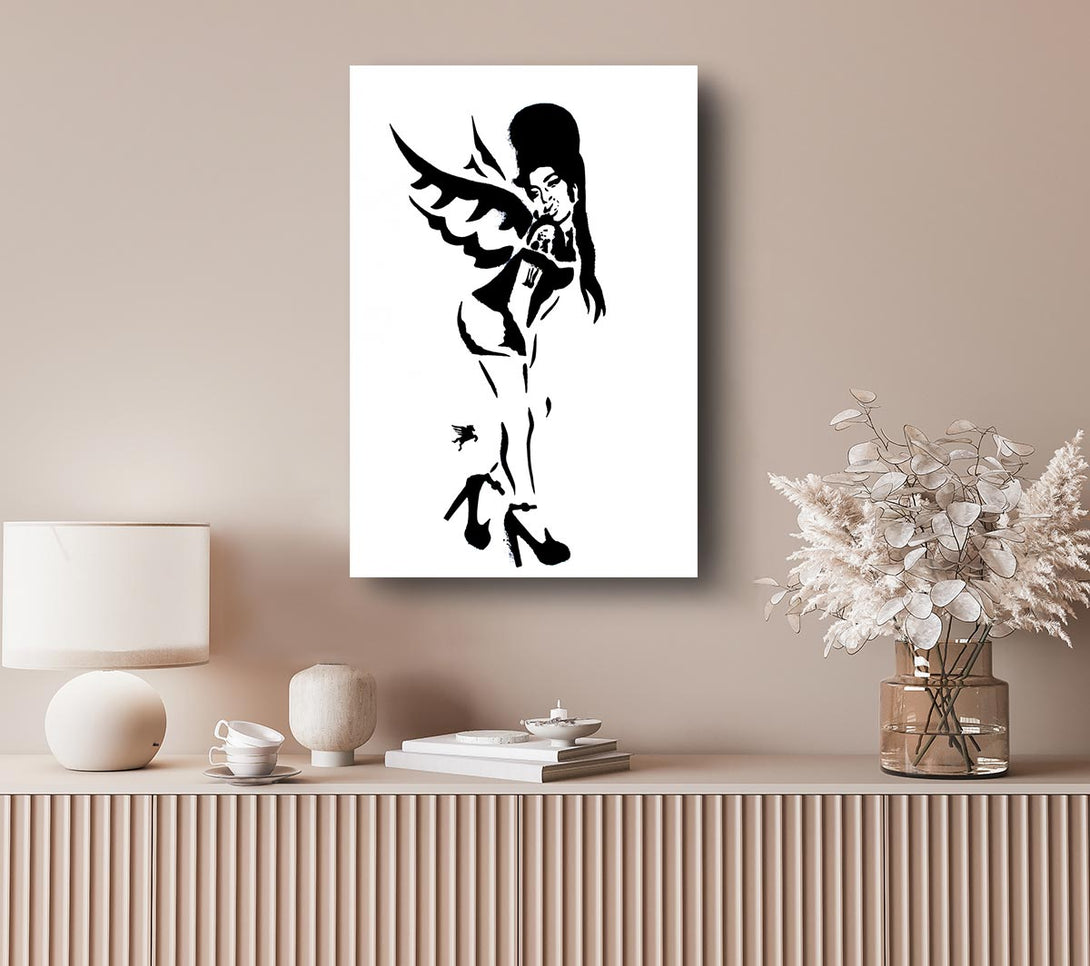  A Canvas Print of Banksy Amy Winehouse Wings Canvas Art