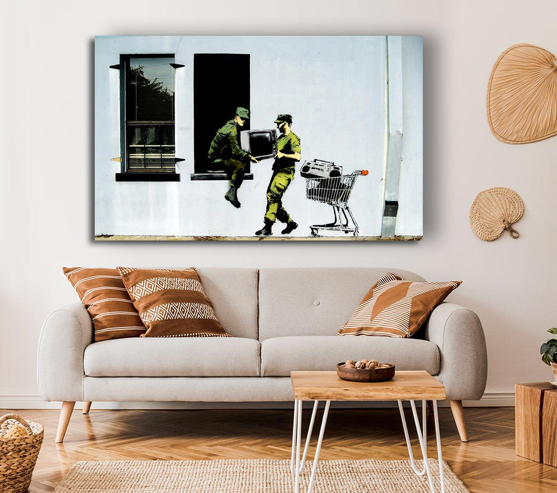  A Canvas Print of Banksy Army Heist Canvas Art