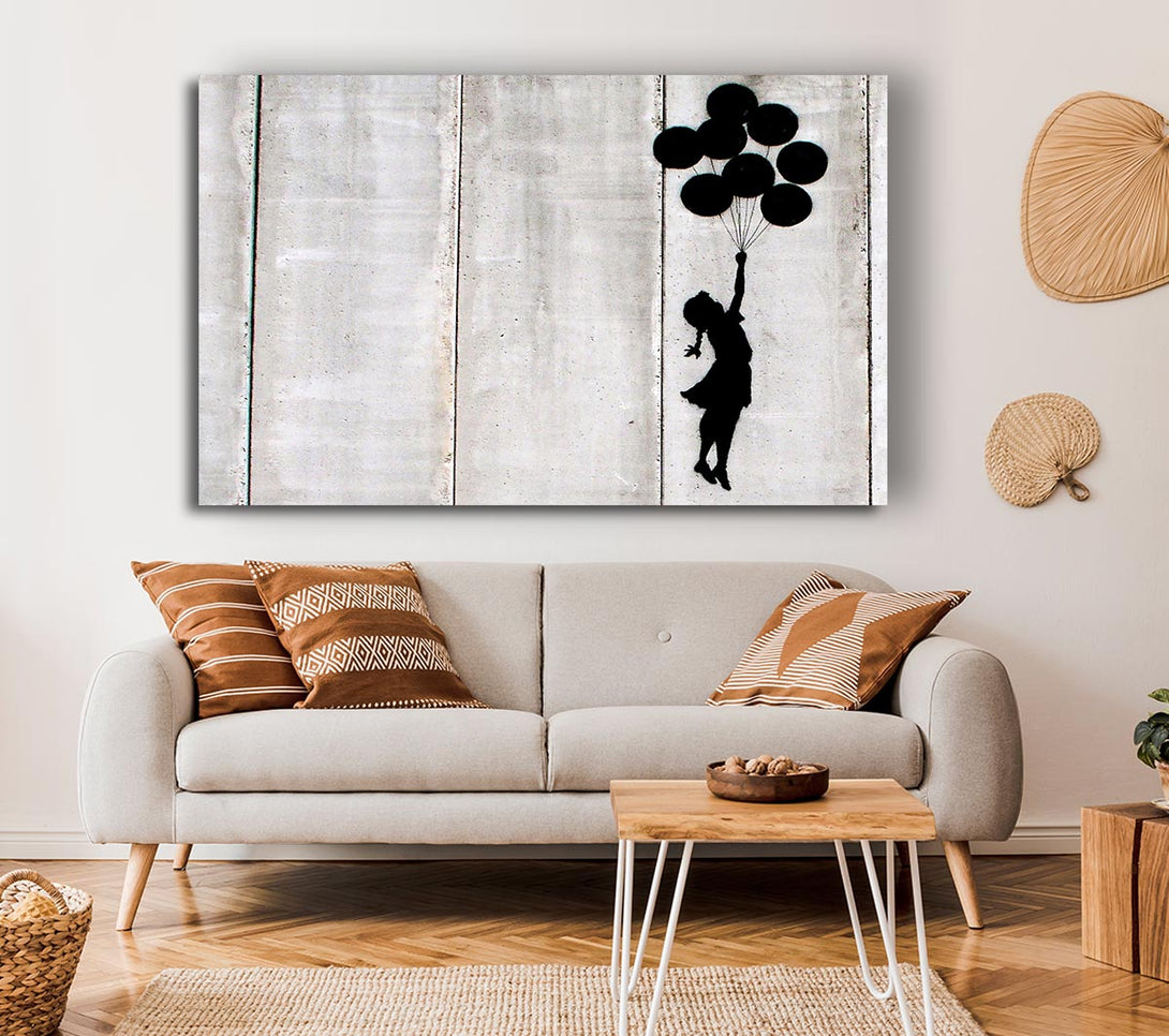  A Canvas Print of Banksy Balloon Girl Fly Canvas Wall Art
