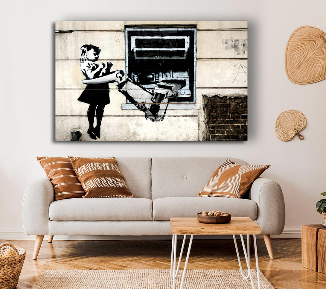 A Canvas Print of Banksy Bank Control Canvas Art