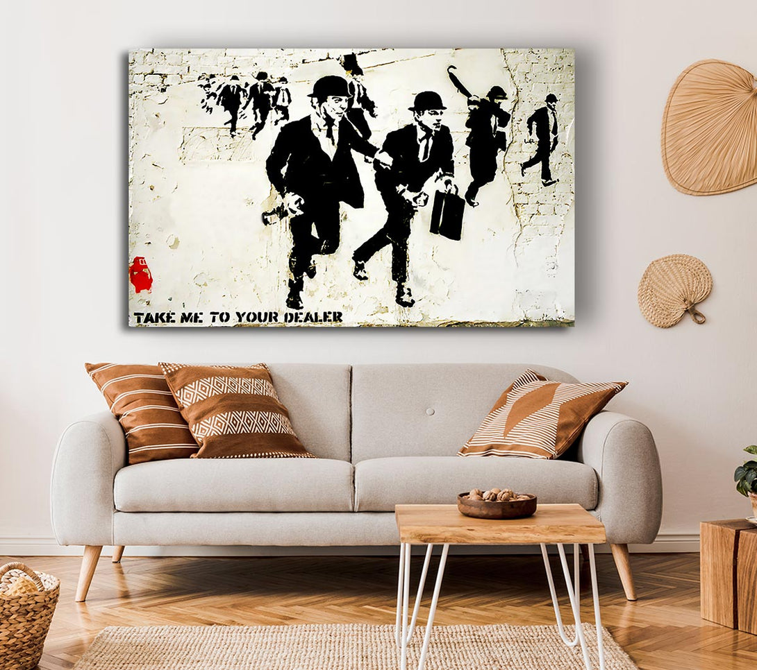 A Canvas Print of Banksy Bankers On The Run Canvas Wall Art