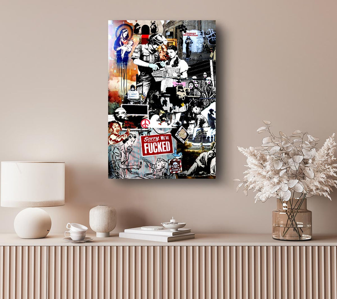  A Canvas Print of Banksy Collage 2 Canvas Art