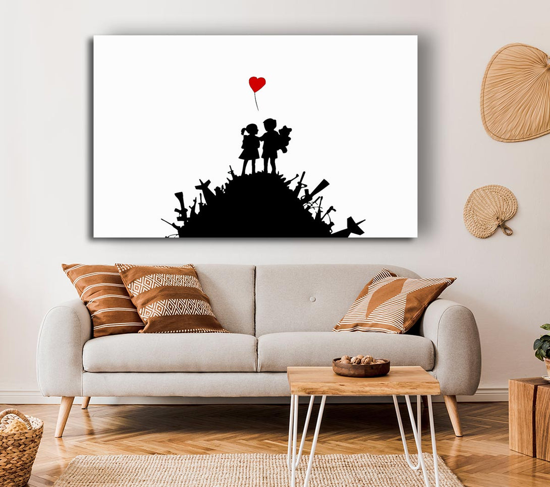  A Canvas Print of Banksy Childs Love War Canvas Print