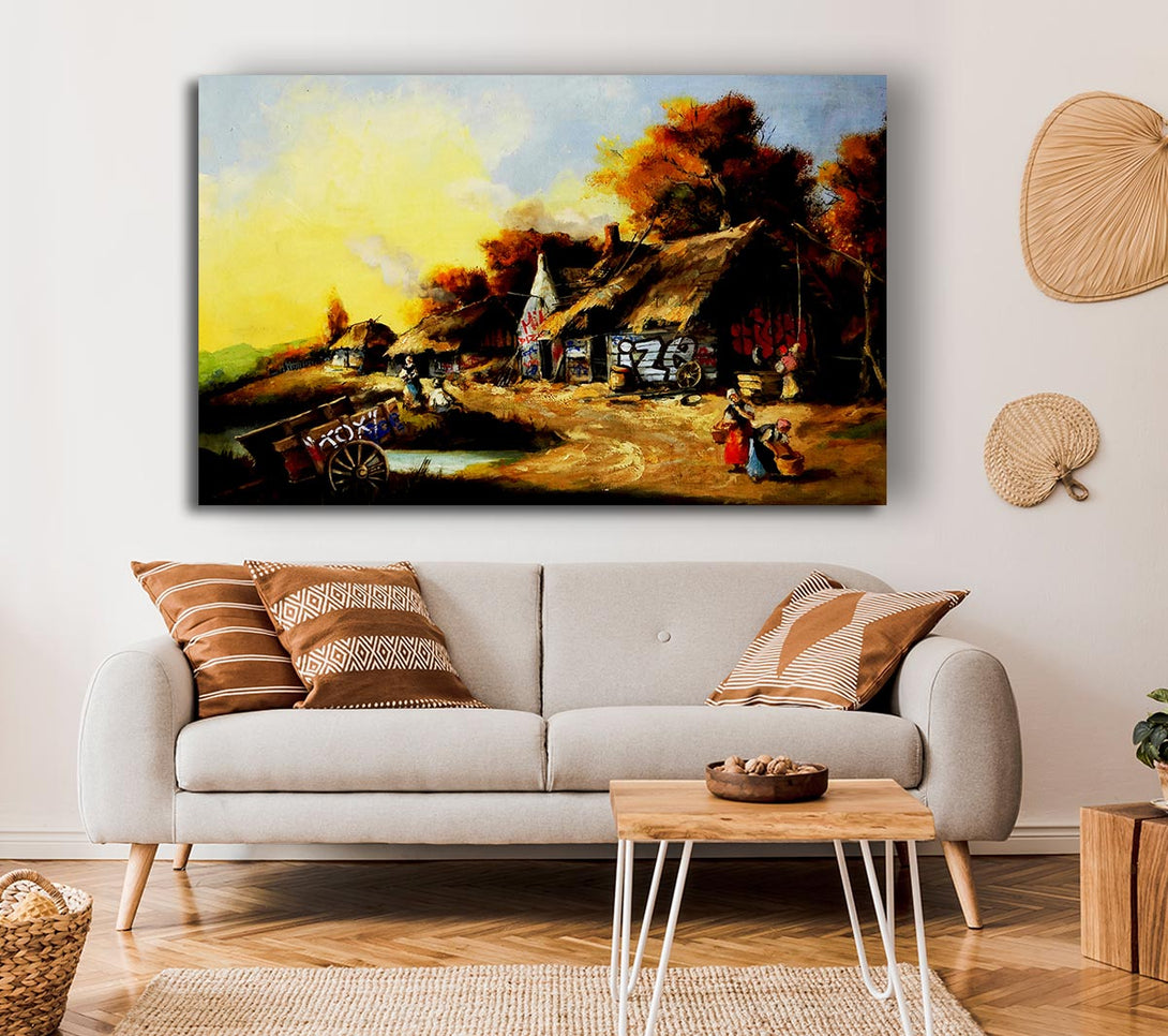  A Canvas Print of Banksy Countryside Graffiti Canvas Wall Art