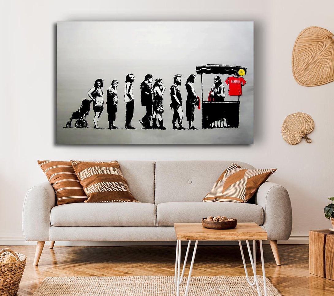  A Canvas Print of Banksy Destroy Capitalism Canvas Art