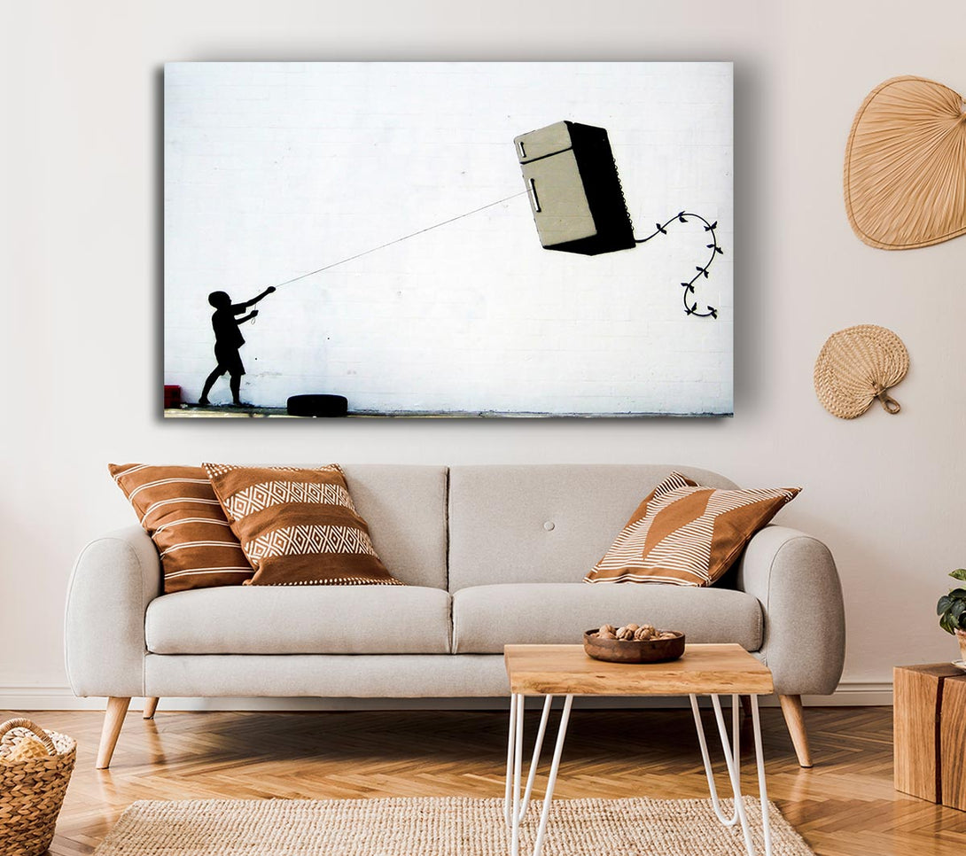  A Canvas Print of Banksy Fridge Kite Canvas Print
