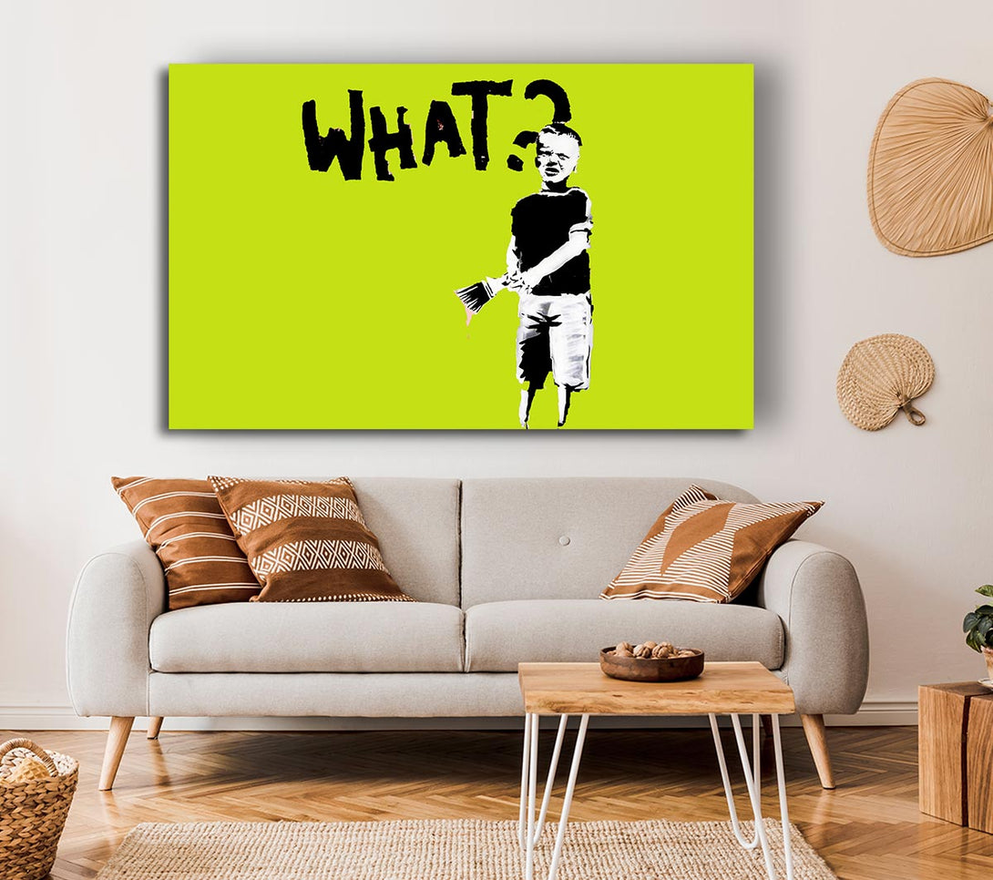  A Canvas Print of Banksy Graffiti Kid What Lime Canvas Print