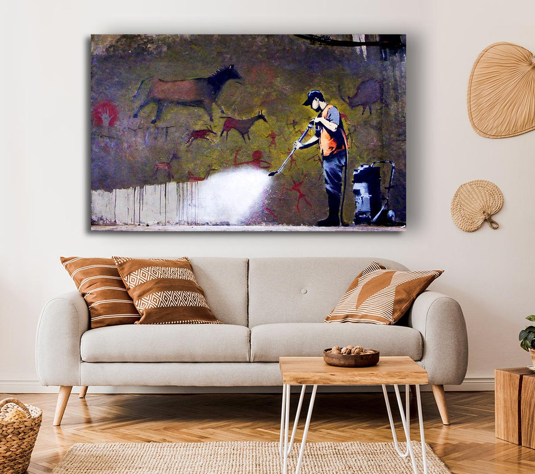  A Canvas Print of Banksy Graffiti Removal Canvas Wall Art