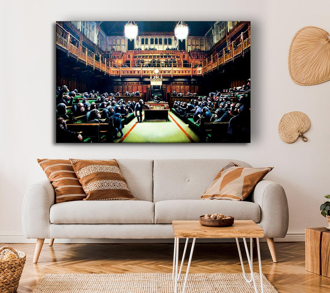  A Canvas Print of Banksy Monkey Parliament Canvas Print